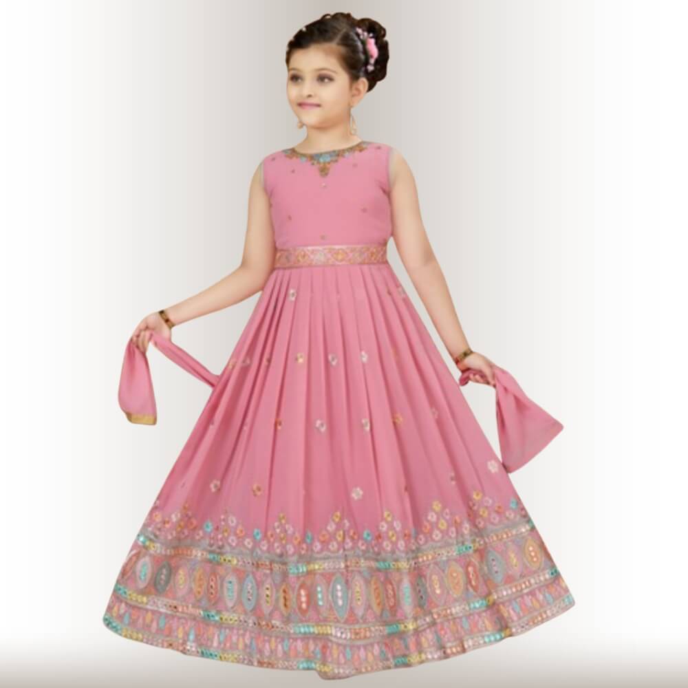 Chiffon Anarkali Gown for Little Girls