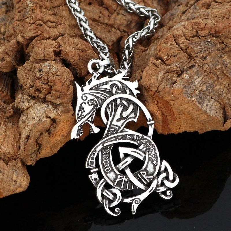 Viking Dragon Pendant Necklace